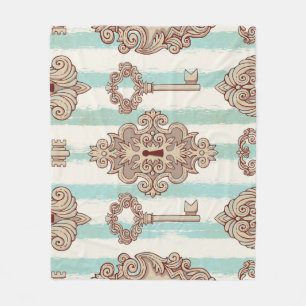 Cobertor De Velo Chaves de safra, fechaduras: padrão à mão livre.