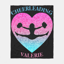 Cobertor De Velo Cheerhead Fleece Blanket com seu nome