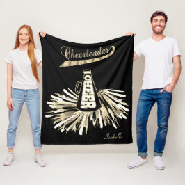 Cobertor De Velo Cheerleader 📣 💖 - Brilho Dourado e preto