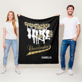 Cobertor De Velo Cheerleader Team 📣 - Dourado, Preto e Branco