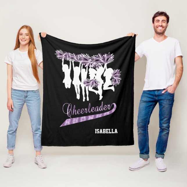 Cobertor De Velo Cheerleader Team 📣 - Roxo, Preto e Branco (In Situ)
