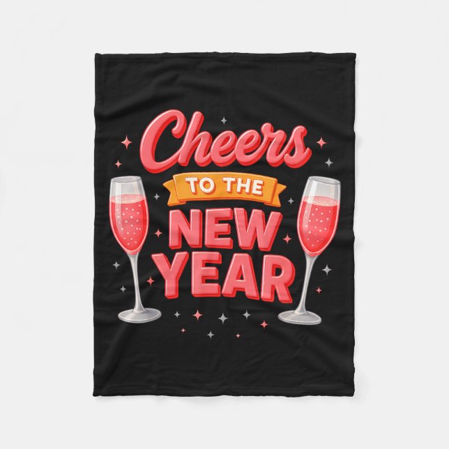 Cobertor De Velo Cheers To The New Year 2026 Champagne New Years Ev (Frente)