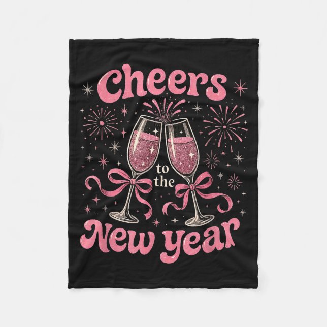 Cobertor De Velo Cheers To The New Year 2026 Nk Celebration Gift  (Frente)