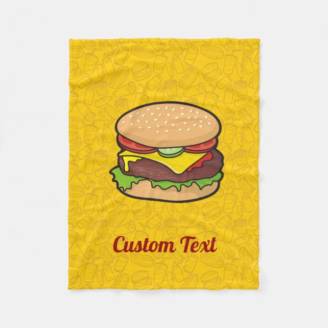 Cobertor De Velo Cheeseburger Fleece Blanket (Frente)