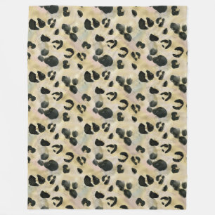 Cobertor De Velo Cheetah Animal Print Black, Dourado