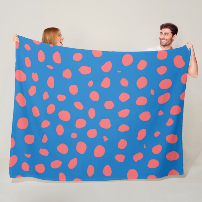 Cobertor De Velo Cheetah mancha Coral Azul (In Situ)