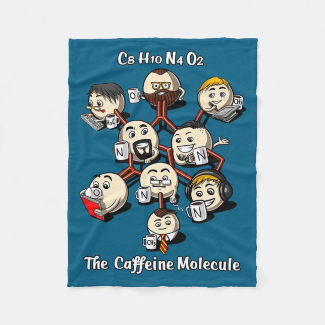 Cobertor De Velo Chemistry Caffeine Molecule Funny Science Geek Cof (Frente)