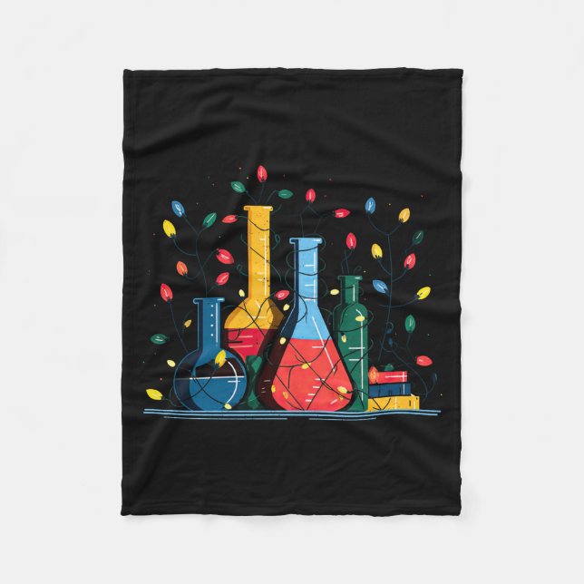 Cobertor De Velo Chemistry Christmas Lights Lover Chemist Science L (Frente)
