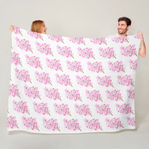 Cobertor De Velo Cherry Blossom Rosa Sakura Kawaii Fleece