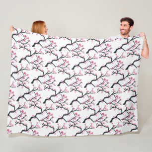 Cobertor De Velo Cherry Blossom Rosa Sakura Kawaii Fleece