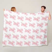 Cherry Blossom Rosa Sakura Kawaii Fleece