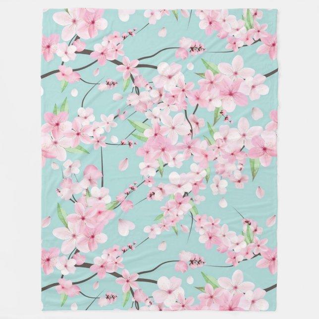 Cobertor De Velo Cherry Blossomo Floral Wildflower (Frente)