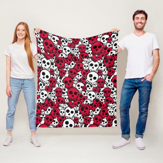 Cobertor De Velo Cherry Gothic Skull Pattern Impressão (In Situ)