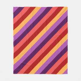 Cobertor De Velo Cherry Red Violet Stripes Medium Fleece