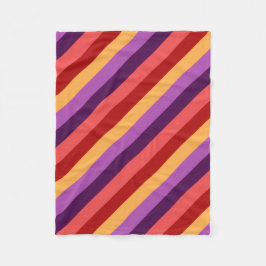 Cobertor De Velo Cherry Red Violet Stripes Pequeno Flanco
