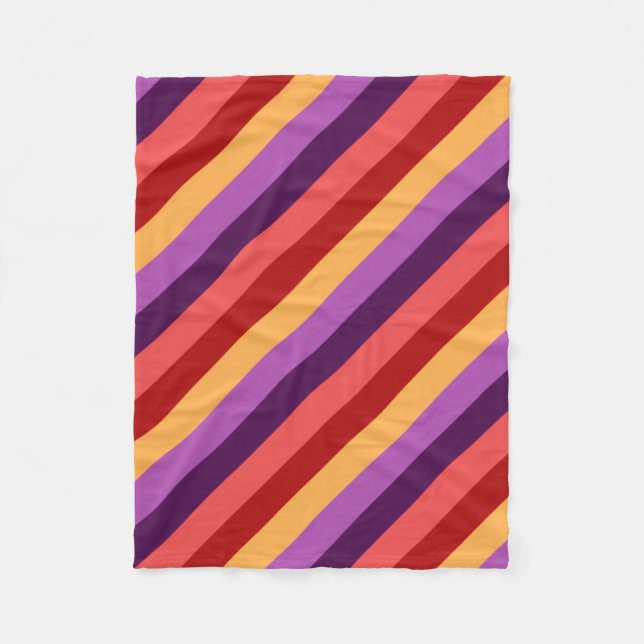 Cobertor De Velo Cherry Red Violet Stripes Pequeno Flanco (Frente)