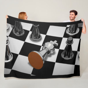Cobertor De Velo Chess Game Checkmate Fleece Blanket