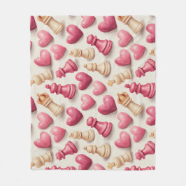 Cobertor De Velo Chess & Hearts Valentines Pattern