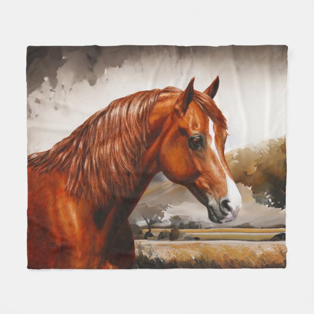 Cobertor De Velo Chestnut Morgan Horse Rusty Red (Frente (Horizontal))