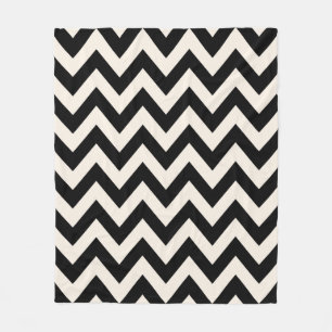 Cobertor De Velo Chevron Branco Negro E Creme, Zigzag Herringbone