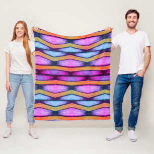 Cobertor De Velo Chevron laranja, rosa, roxo e azul