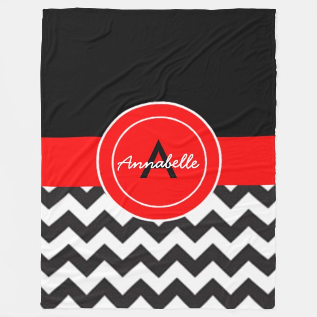 Cobertor De Velo Chevron vermelho preto (Frente)