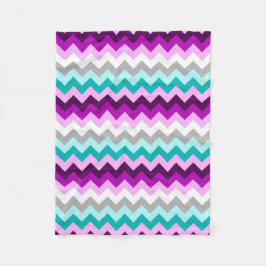 Cobertor De Velo Chevrons Brancos Roxos Blanket