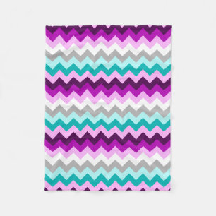 Cobertor De Velo Chevrons Brancos Roxos Blanket