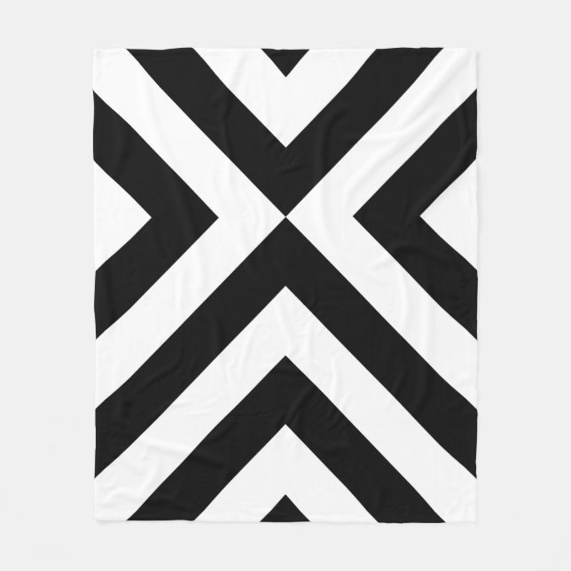 Cobertor De Velo Chevrons Pretos e Brancos (Frente)