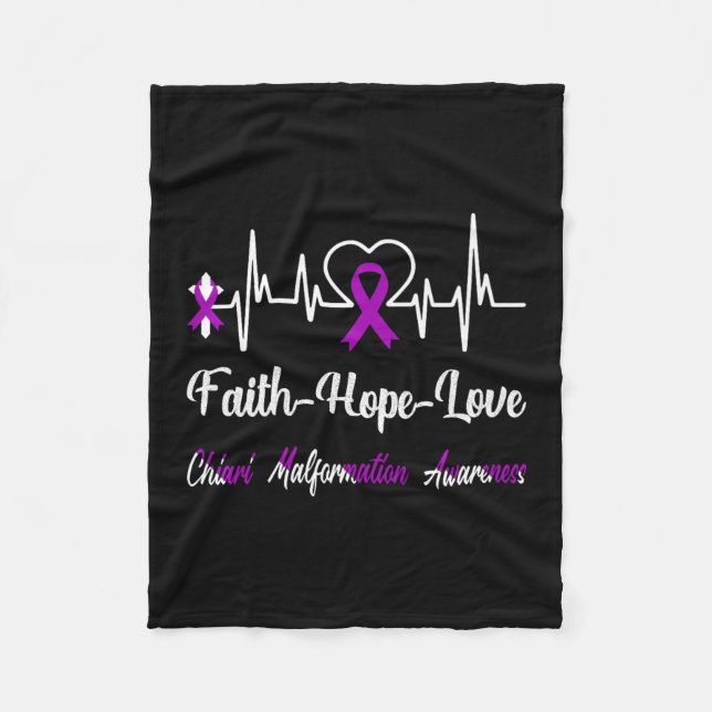 Cobertor De Velo Chiari Malformation Awarness Hearbeat Christian (Frente)