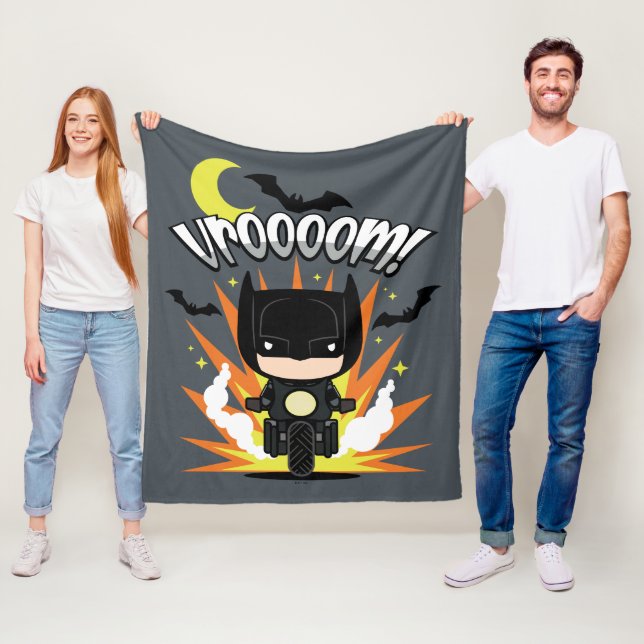 Cobertor De Velo Chibi Batman Batcycle (In Situ)