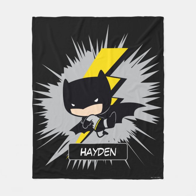 Cobertor De Velo Chibi Batman Lightning Kick (Frente)