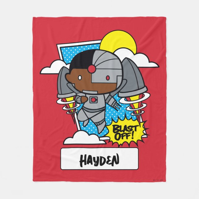 Cobertor De Velo Chibi Cyborg Blast Off! (Frente)
