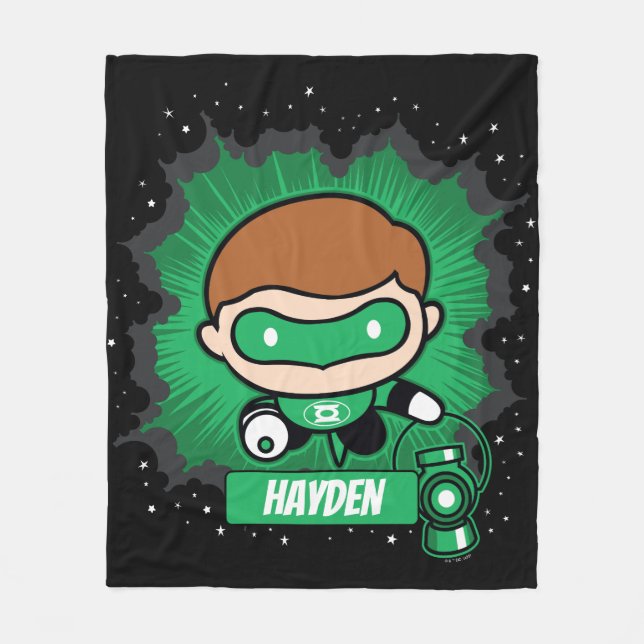 Cobertor De Velo Chibi Green Lantern Flying Through Space (Frente)