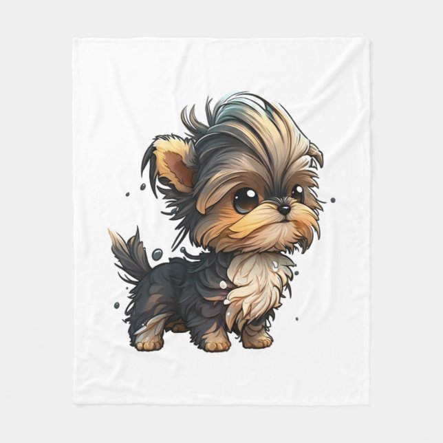 Cobertor De Velo Chibi Yorkshire Terrier (Frente)