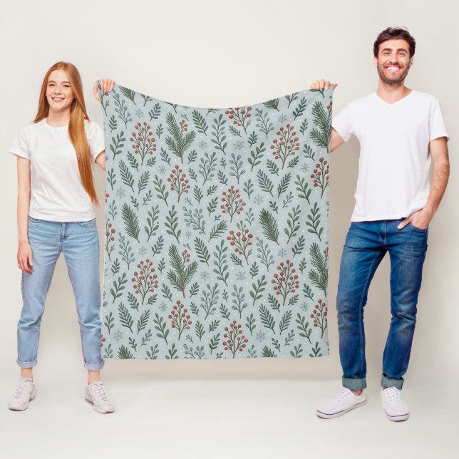 Cobertor De Velo Chic Botanical Holly Berry Padrão Floral (In Situ)