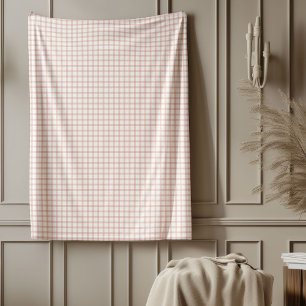 Cobertor De Velo Chic Checkered Rosa Dourado Fleece Blanket