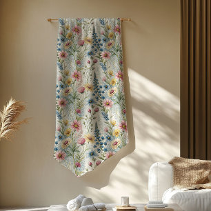 Cobertor De Velo Chic Cozy Boho Pastel Azul-Rosa Flores Selvagens