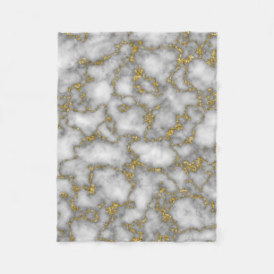 Cobertor De Velo Chic Elegant White e Dourado Marble