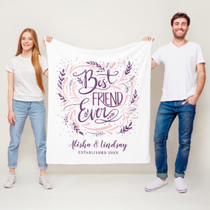 Cobertor De Velo Chic Letreiro à Mão Melhor Amiga de Todos os Tempo