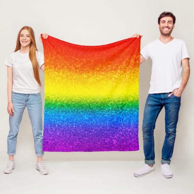 Cobertor De Velo Chic Rainbow Glitter Strike Monograma Nome (In Situ)