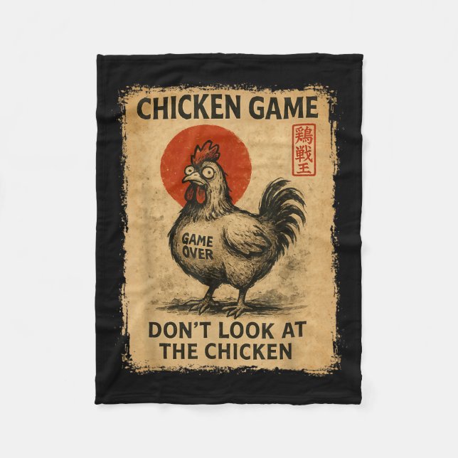 Cobertor De Velo Chicken Game Funny Japanese Boys Girls Womens Mens (Frente)