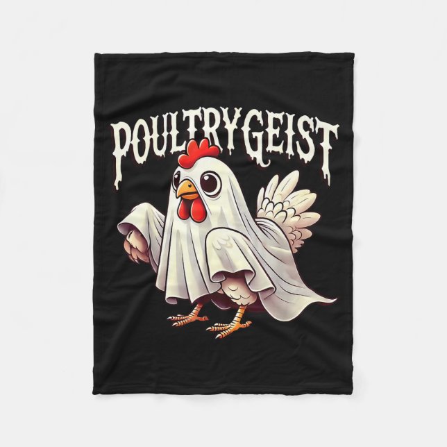 Cobertor De Velo Chicken Ghost Ultrygeist Funny Halloween Farmer  (Frente)