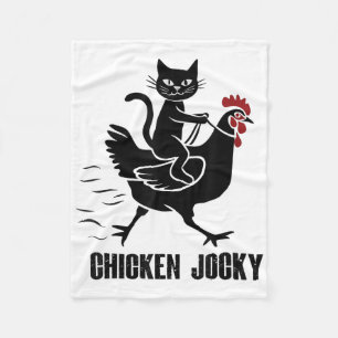 Cobertor De Velo Chicken Jockey Funny Black Cat