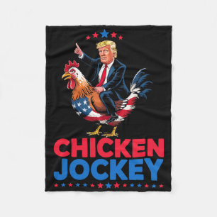 Cobertor De Velo Chicken Jockey Trump Memória Engraçado