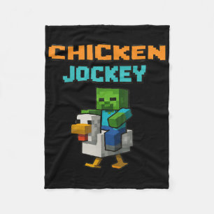 Cobertor De Velo Chicken Jockey Zombie Pixel Art Zombie Gamer Engra