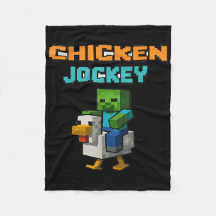 Cobertor De Velo Chicken Jockey Zombie Pixel Art Zombie Gamer Engra