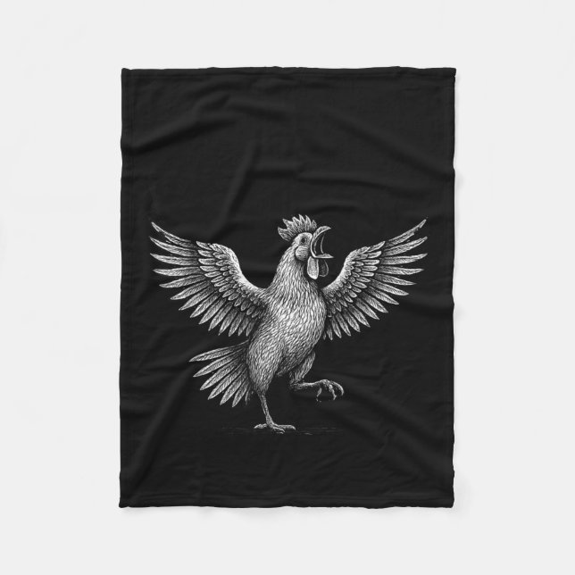 Cobertor De Velo Chicken Meme Caw Funny Sayings Rooster Humor Quote (Frente)