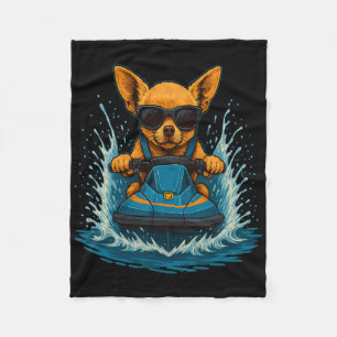Cobertor De Velo Chihuahua Com Óculos De Sol Piloto De Jet Ski Anim