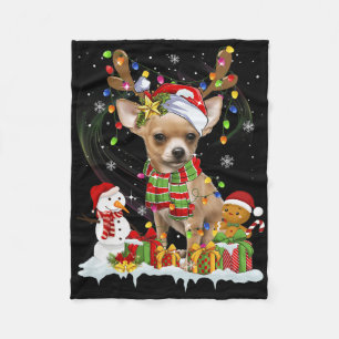 Cobertor De Velo Chihuahua divertido de Natal cachorro feio chapéu